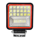 Faro De Trabajo Cuadrado 42 Luz led Base Media 45w Luz Blanca Contorno Rojo