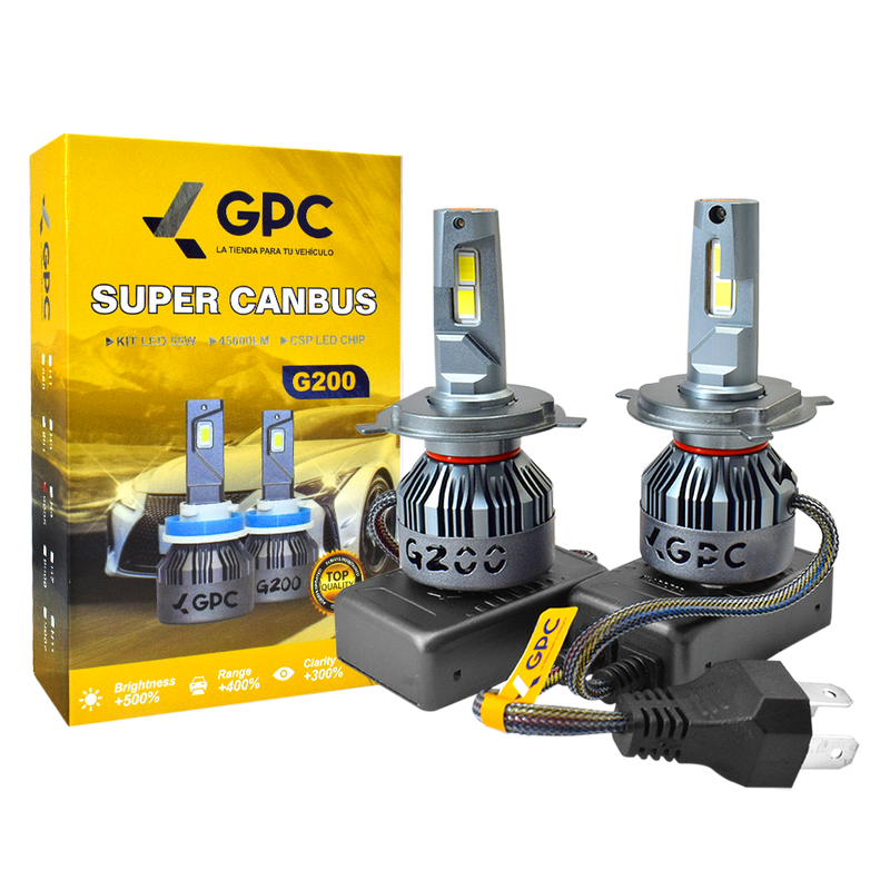 Foco Force G200 Luz Led Super Canbus H4 9/16v 55w 45 000LM IP67 Setx2 unidades
