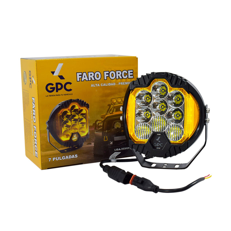 Faro Pirata de Trabajo Force 7” 90w 8000lm Luz LED