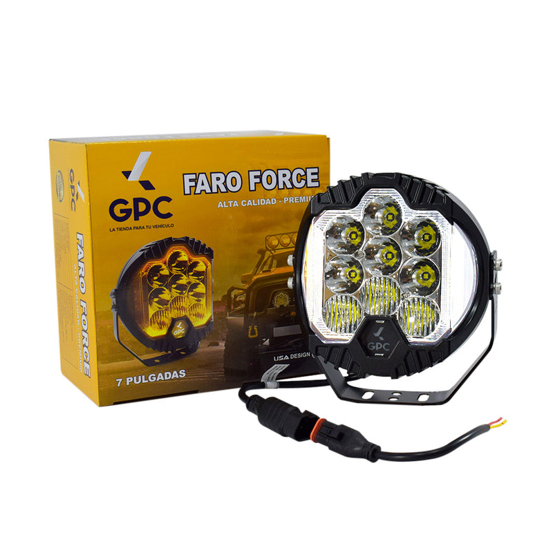 Faro Pirata de Trabajo Force 7” 90w 8000lm Luz LED