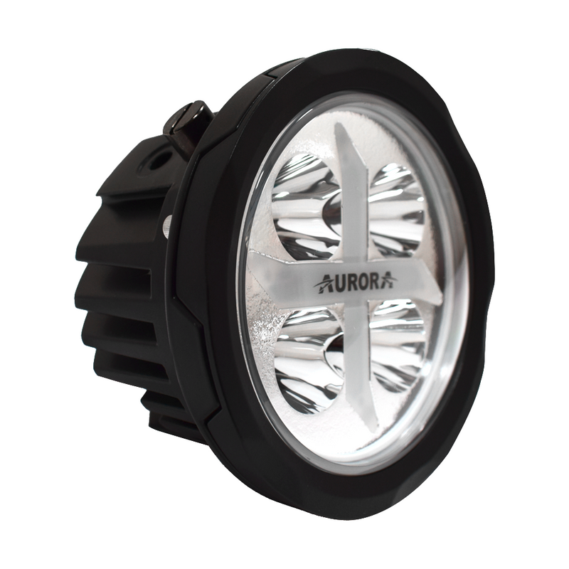 Faro Redondo 4 Led 40W 4" Blanco Logo Multicolor Aurora