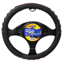 Cubre Volante Texturizado Cuero Negro Costuras Rojas 38 X 8.2 cm Autotintin