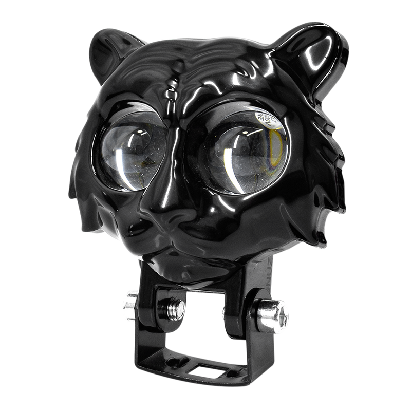 Faro Explorador Gato Negro 2 Lupa Led Dual Amarillo + Blanco 12/24V Prunuz