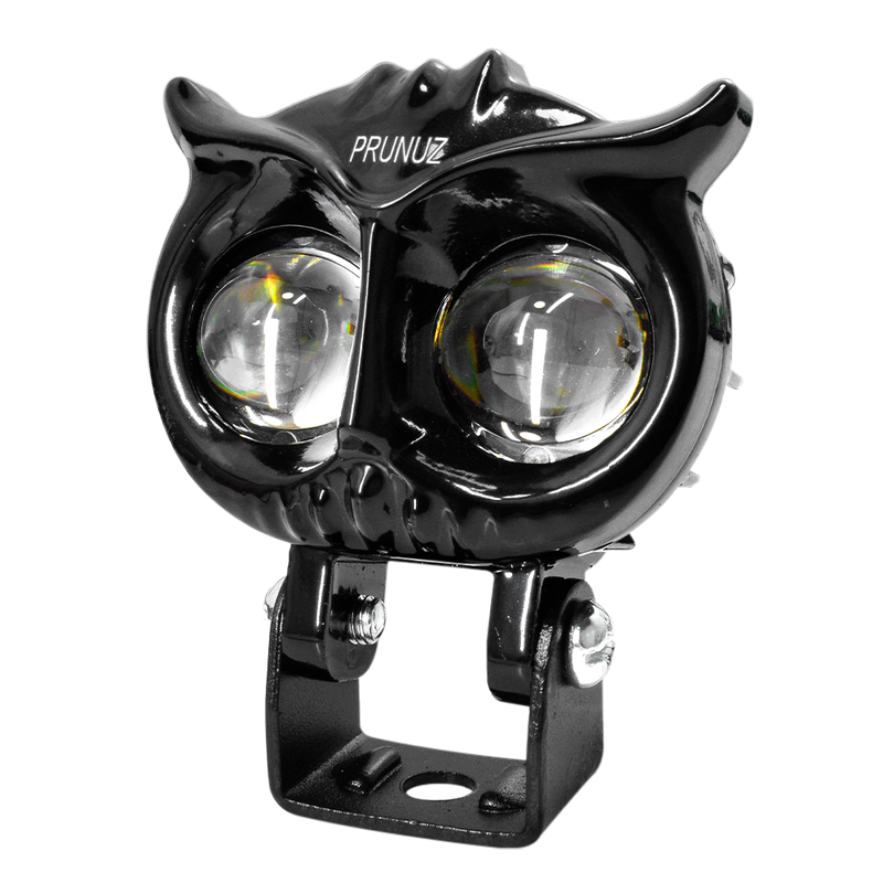 Faro Explorador Buho Negro Mini 2 Lupa Led Dual Amarillo + Blanco 12/24V Prunuz