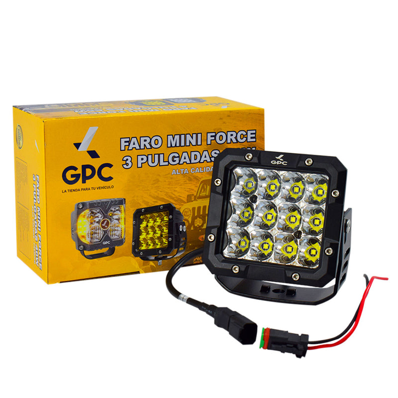 Faro Force Neblinero 4.5" 12/24v 60w 3500lm Ip67 Contorno Amarillo