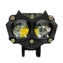 Faro de Trabajo Buho Negro Con Estrobo 2 Lupas Luz LED 40W Amarillo y Blanco