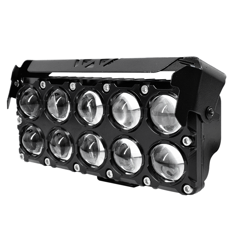 Faro Explorador 10 Lupas Led Dual Amarillo + Blanco 12/24V Prunuz