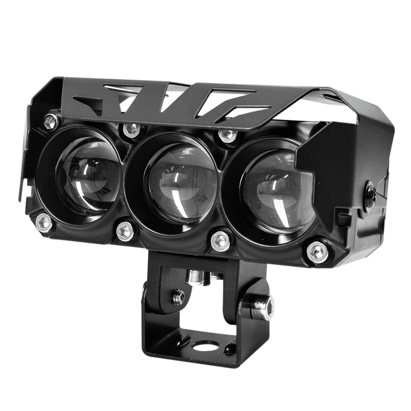 Faro Explorador Barra 3 Lupa Led Dual Amarillo + Blanco 12/24V Prunuz