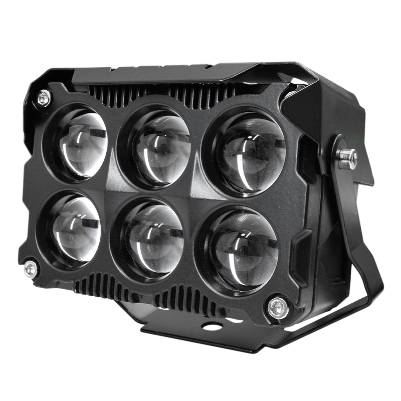 Faro Explorador Cuadrado 6 Lupa Led Dual Amarillo + Blanco 12/24V Prunuz
