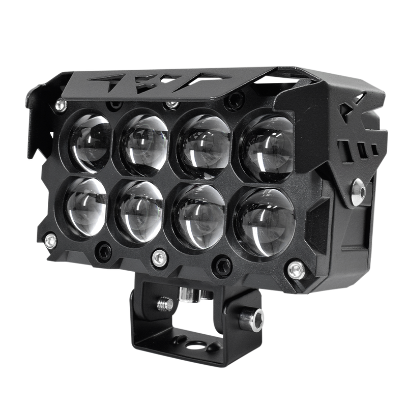 Faro Explorador Cuadrado 8 Lupa Led Dual Amarillo + Blanco 12/24V Prunuz