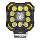 Faro de Trabajo Cuadrado 10 Led 12/24V Blanco Contorno Ambar Centro RGB Prunuz