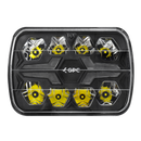 Faro Delantero Rectangular 8 LED Blanco Contorno Ámbar GPC