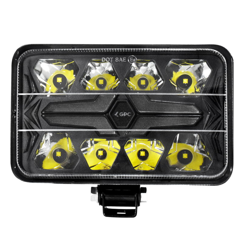 Faro de Trabajo Rectangular 8 Luz LED Blanca Contorno Ámbar GPC