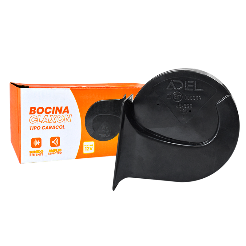 Bocina Claxon Caracol Negro Set x 2 Unidades ADEL