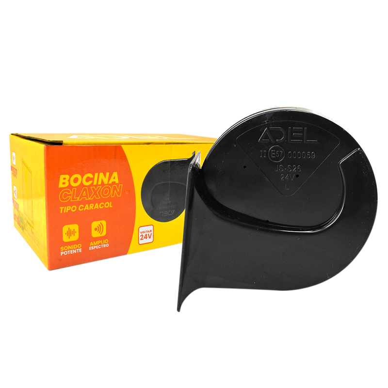 Bocina Claxon Caracol Negro Set x 2 Unidades ADEL