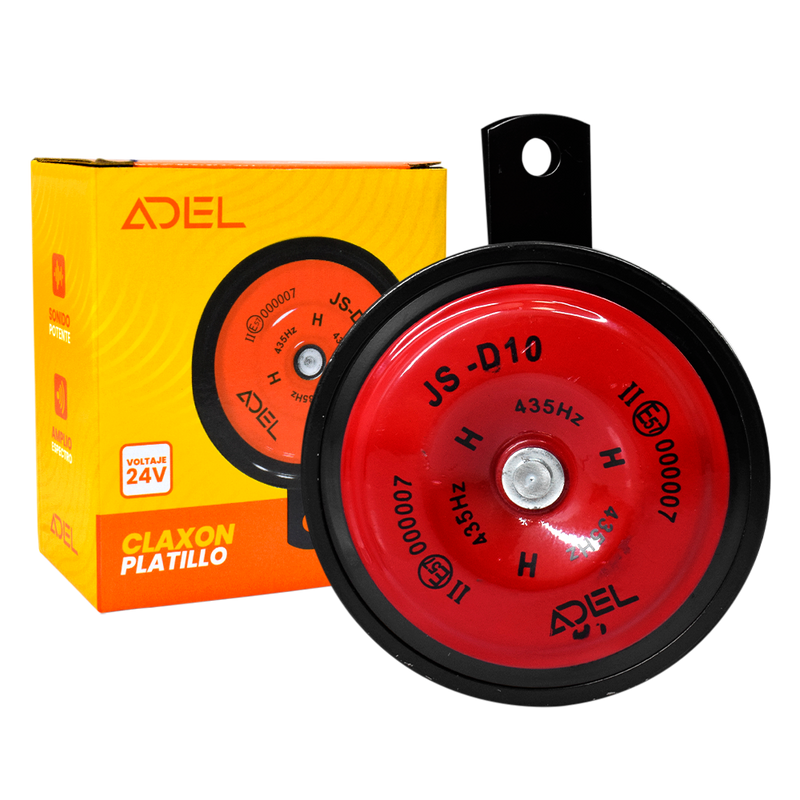 Bocina Claxon Platillo Rojo 24V ADEL