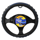 Cubre Volante Cuero Negro Con Linea Azul 38 X 8.2 cm Autotintin