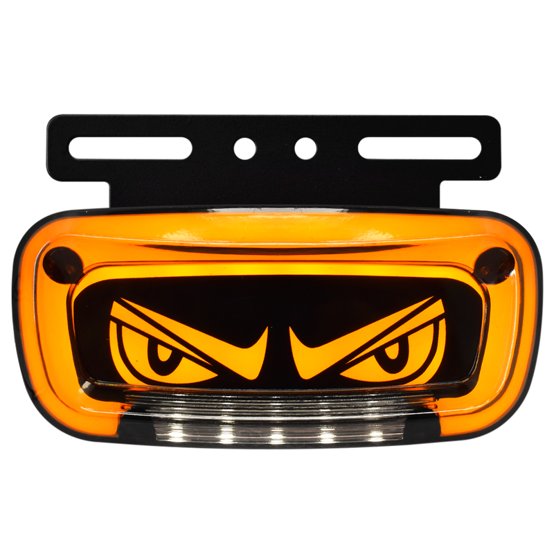 Faro Lateral Devil’S Eyes Base Metalica Negra Con Luz De Placa 12/24 HB