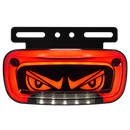 Faro Lateral Devil’S Eyes Base Metalica Negra Con Luz De Placa 12/24 HB