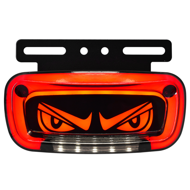 Faro Lateral Devil’S Eyes Base Metalica Negra Con Luz De Placa 12/24 HB