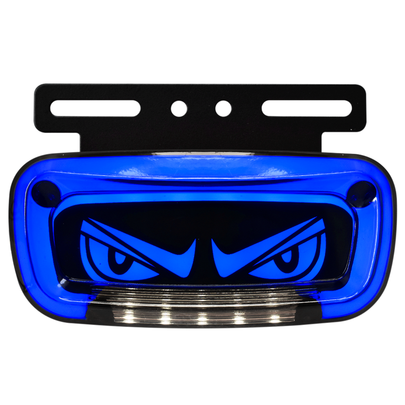 Faro Lateral Devil’S Eyes Base Metalica Negra Con Luz De Placa 12/24 HB