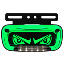 Faro Lateral Devil’S Eyes Base Metalica Negra Con Luz De Placa 12/24 HB