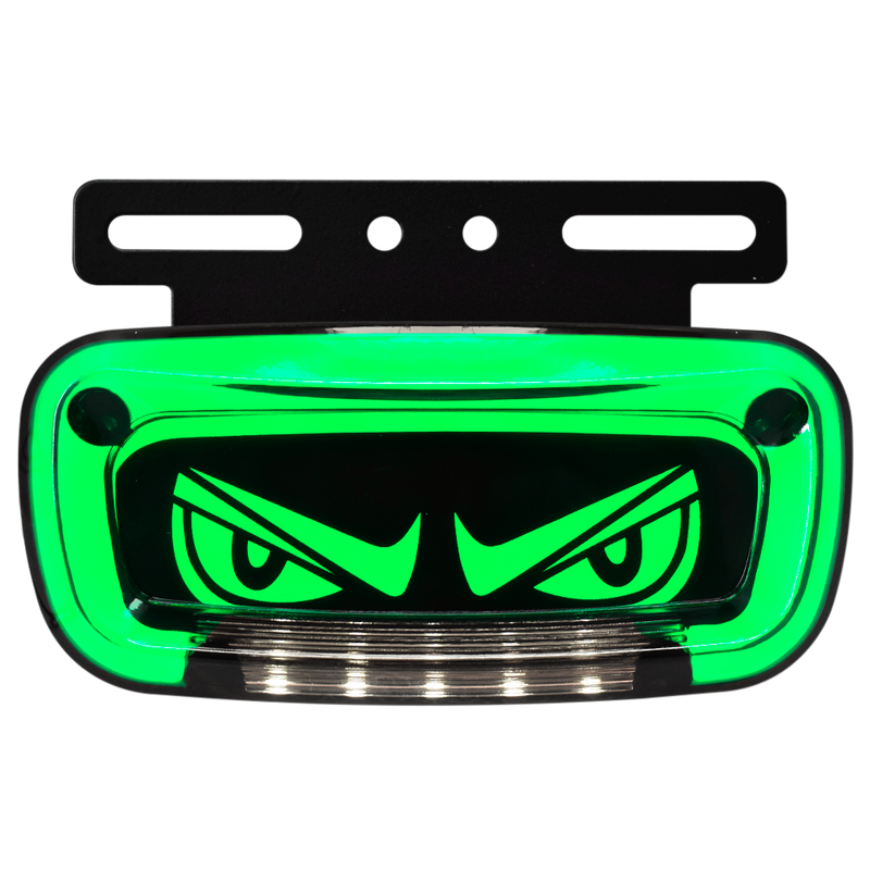 Faro Lateral Devil’S Eyes Base Metalica Negra Con Luz De Placa 12/24 HB