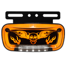 Faro Lateral Skull Wings Base Metalica Negra Con Luz De Placa 12/24 HB