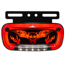 Faro Lateral Skull Wings Base Metalica Negra Con Luz De Placa 12/24 HB