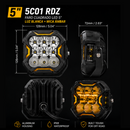 Faro Cuadrado 8Led Luz Blanca + Drl Ambar 9-30V 3840Lm IP68) Pf5-12 RDZ