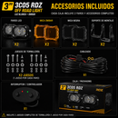 Faro Rectangular 2  LED Luz Blanca + Ambar 9-30V 6,000LM IP68 3C05 RDZ