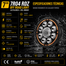 Faro Redondo  LED 7" 9 LED  Luz Blanca + Drl Ambar (9-36V 13,500LM IP68) 7R04 RDZ