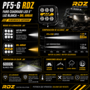 Faro Cuadrado  LED 5" Luz Blanca + Drl Ambar (9-32V IP68) Pf5-6 RDZ