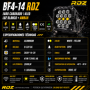 Faro Cuadrado 14 LED Luz Blanco + Ambar (9-32V 2,600LM) Bf4-14 RDZ
