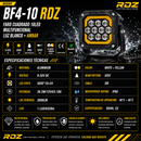 Faro Cuadrado 10 LED Multifuncional Luz Blanco + Ambar (9-32V 2,600LM)Bf4-10 RDZ