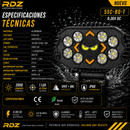 Faro Ovalado 12 LED Luz Blanca Multifuncional 9-36V (55C-Bq-T) RDZ