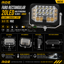 Faro Rectangular 20 LED Multifuncional Blanco + Ambar (9-36V 3,200LM IP67) H-F-7C RDZ
