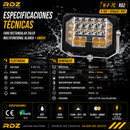 Faro Rectangular 20 LED Multifuncional Blanco + Ambar (9-36V 3,200LM IP67) H-F-7C RDZ
