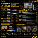 Faro Rectangular 20 LED Multifuncional Blanco + Ambar (9-36V 3,200LM IP67) H-F-7C RDZ