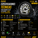 Faro Redondo 12 LED Luz Blanca + Amar (9-30V 11400LM  IP67) H-Y-5C RDZ