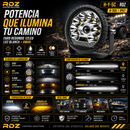 Faro Redondo 12 LED Luz Blanca + Amar (9-30V 11400LM  IP67) H-Y-5C RDZ