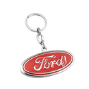 Llavero de metal cromado con logo