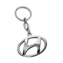 Llavero de metal cromado con logo