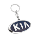 Llavero de metal cromado con logo