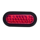 Faro Lateral Ovalado Destellante 24 Led Aro Jebe Rojo 1017Ei