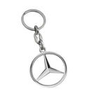 Llavero de metal cromado con logo