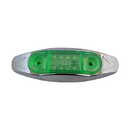 Faro Lateral Cromado 8 Led Color Verde 12/24V PRUNUZ