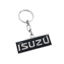 Llavero de metal cromado con logo