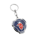 Llavero de metal cromado con logo