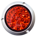 Faro Posterior Redondo Cromado 16LED Multivoltaje - IP66 SD-2015S Rojo